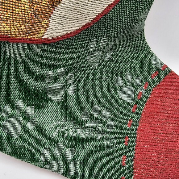 Yellow Lab Dog Paw Christmas Stocking Linda Picken Tapestry Holiday 20 in - Picture 2 of 7